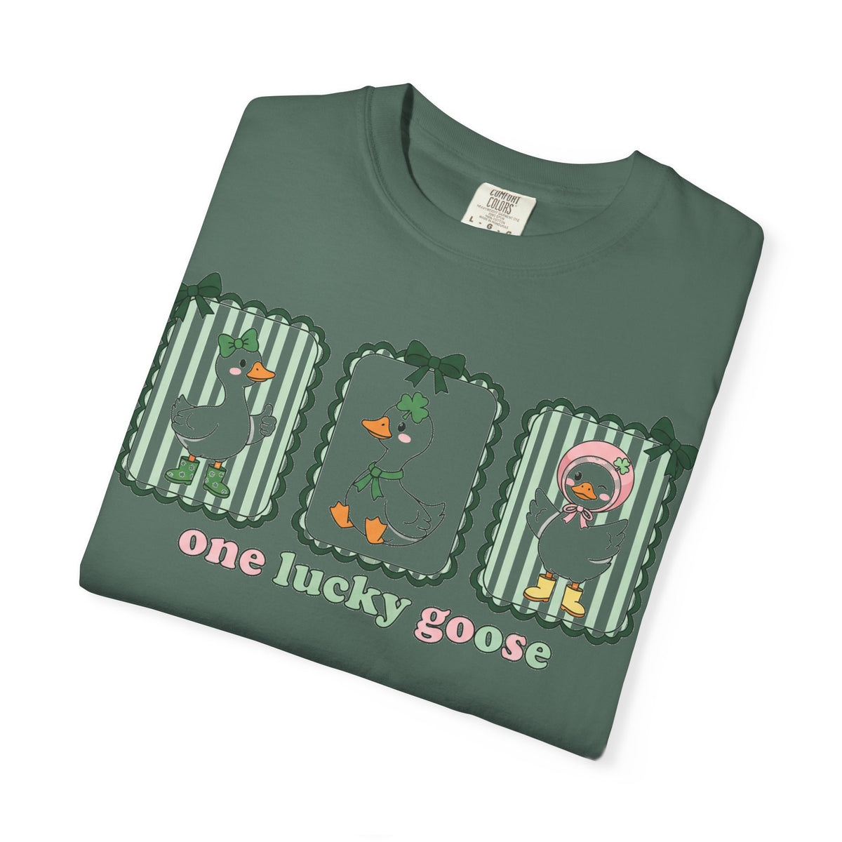 One Lucky Goose Tall Shirt, Three Panel Irish Goose Tee, Cute St Patricks Day Shirt, Shamrock Gift