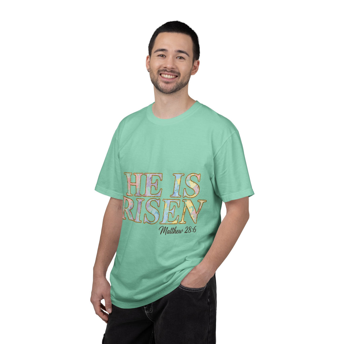 He Is Risen Shirt, Matthew 28:6 Easter Tee, Watercolor Christian Easter Shirt, Faith Gift