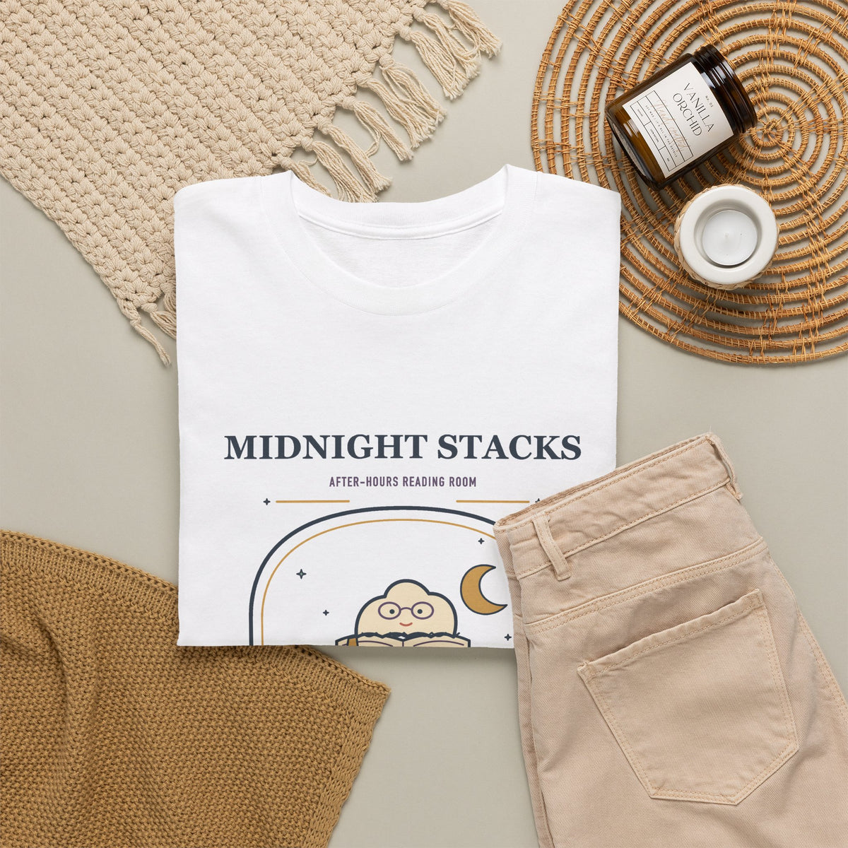 Midnight Stacks Ghost Librarian T-Shirt — After Hours Reading Room