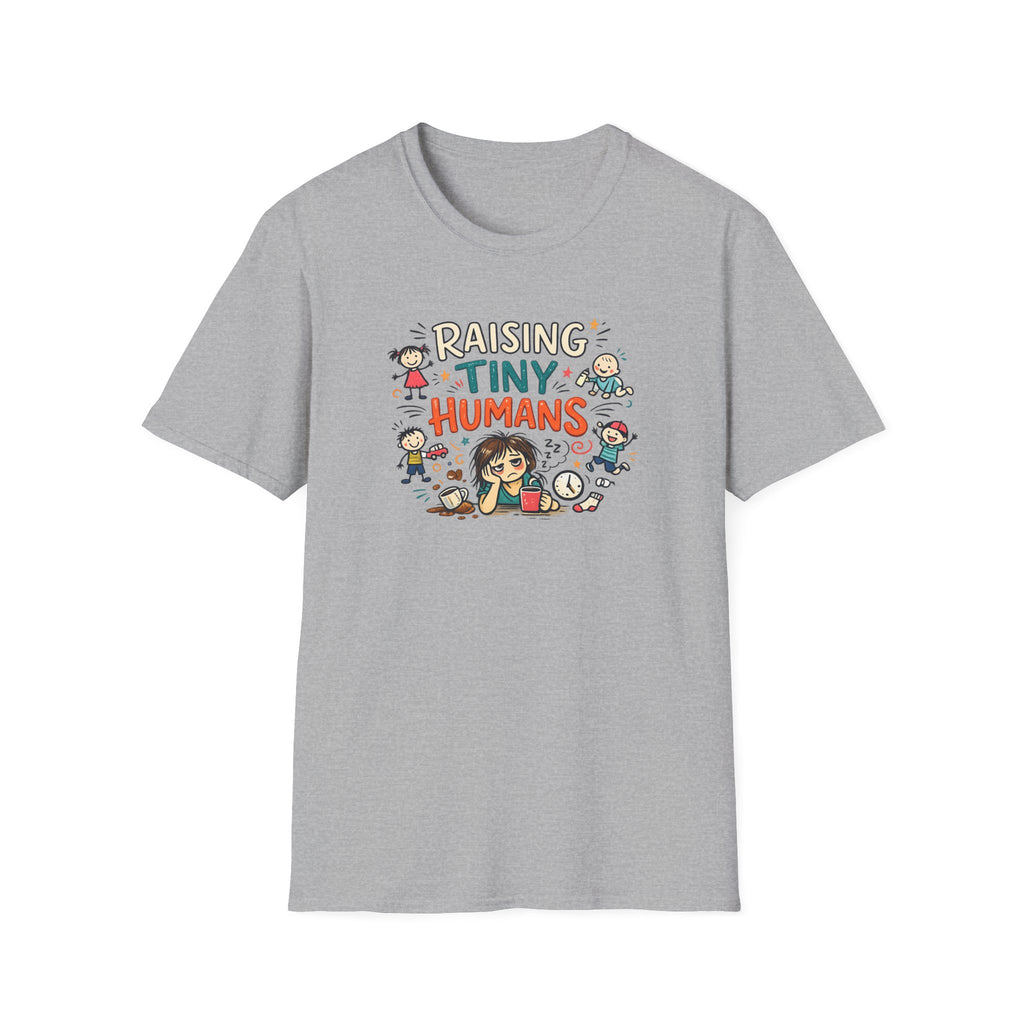 Raising Tiny Humans T-Shirt – Cute Parenthood Graphic Tee for Parents & Caregivers