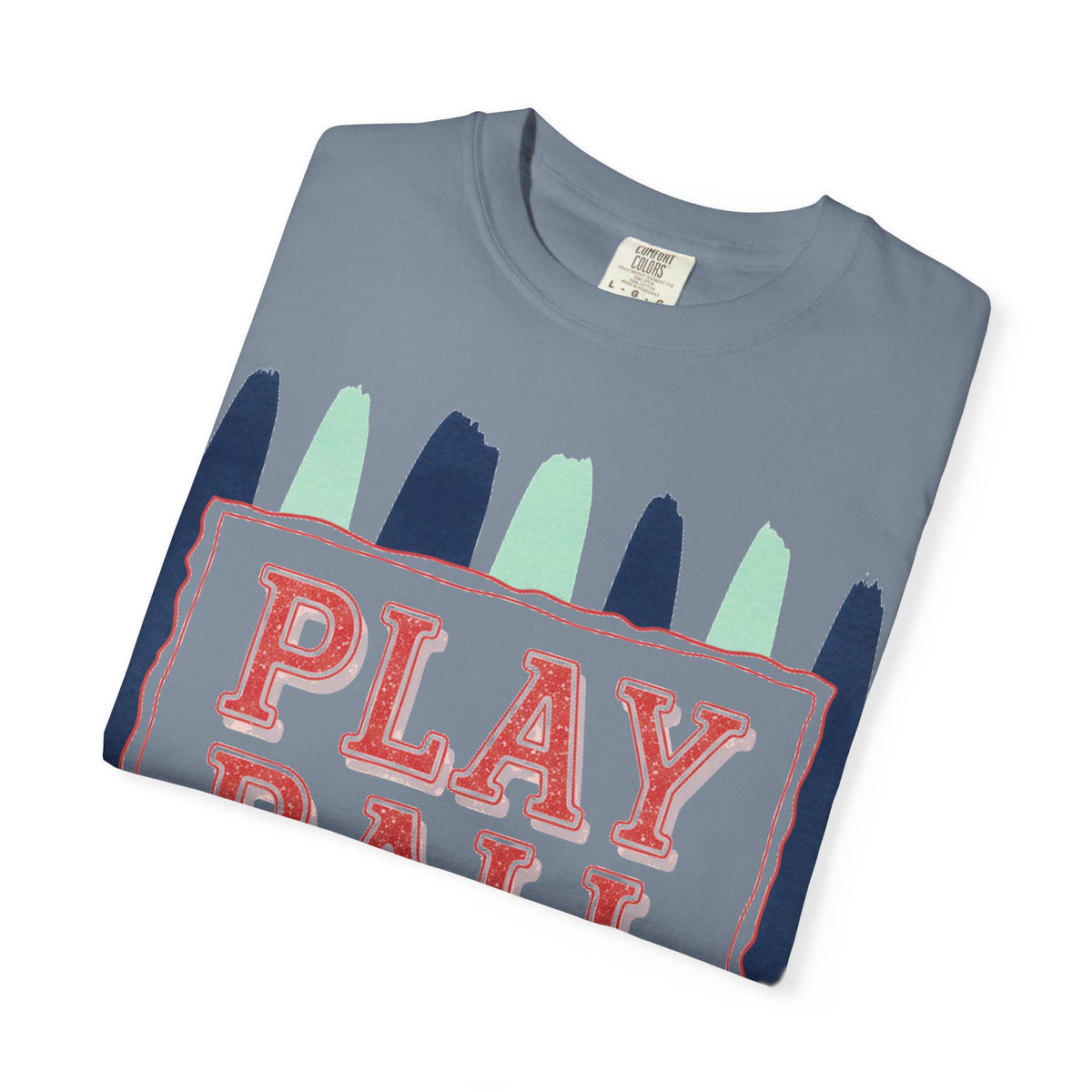 Play Ball Tall Stripe Shirt, Painted Baseball Panel Tee, Game Day Baseball Shirt, Sports Mom Gift