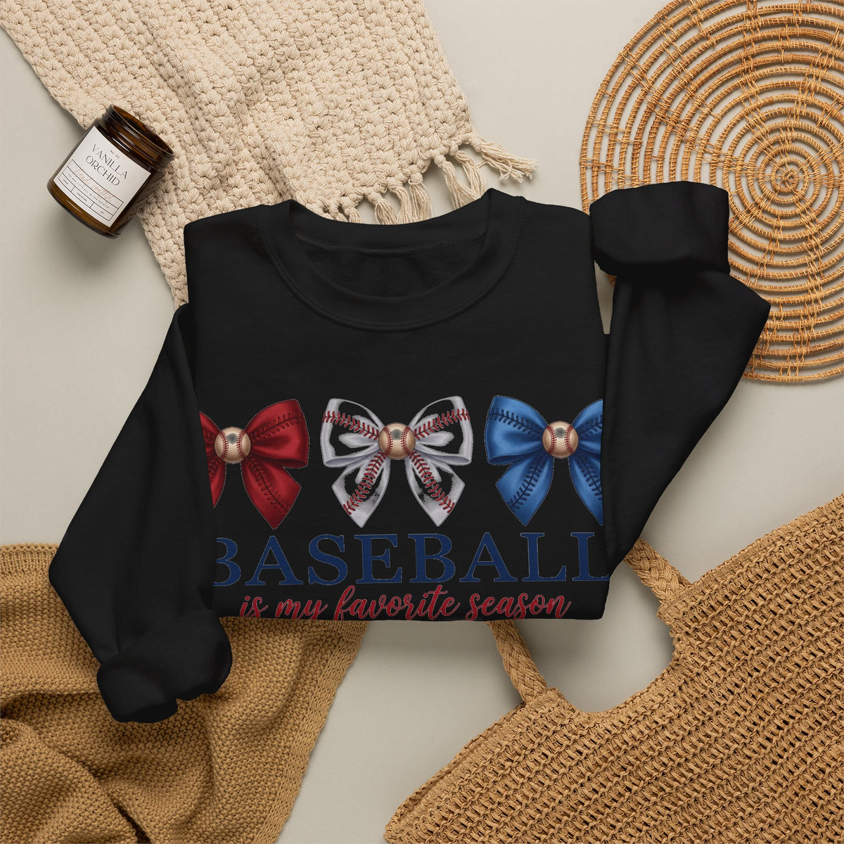 Baseball Is My Favorite Season Sweatshirt, Coquette Baseball Bows Sweatshirt, Baseball Mom Sweatshirt, Game Day Sweatshirt, Softball Mom Gif