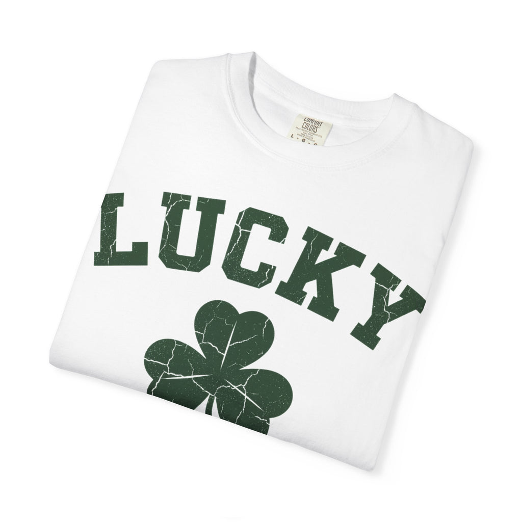 Lucky Big Shamrock Shirt, Bold Varsity Clover Tee, St Patricks Day Shirt, Irish Gift