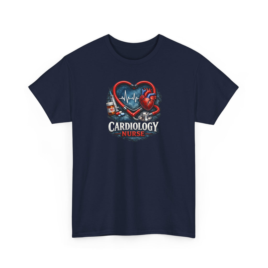 Cardiology Nurse T-Shirt — Heartbeat Stethoscope Design