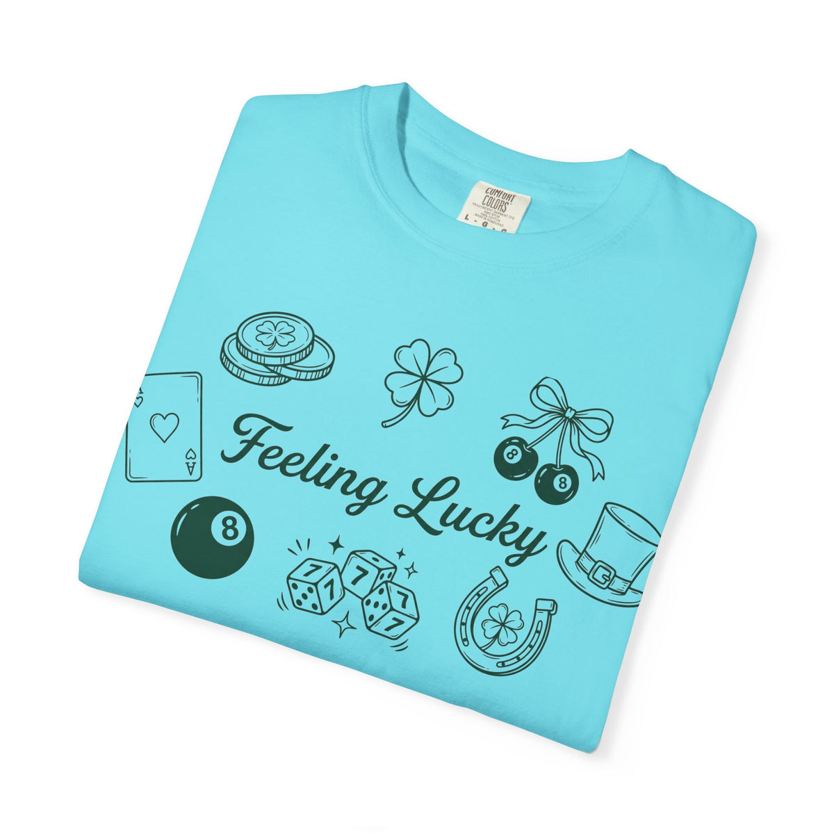 Feeling Lucky Wide Charms Shirt, St Patricks Clover Dice Tee, Green Luck Shirt, Irish Gift