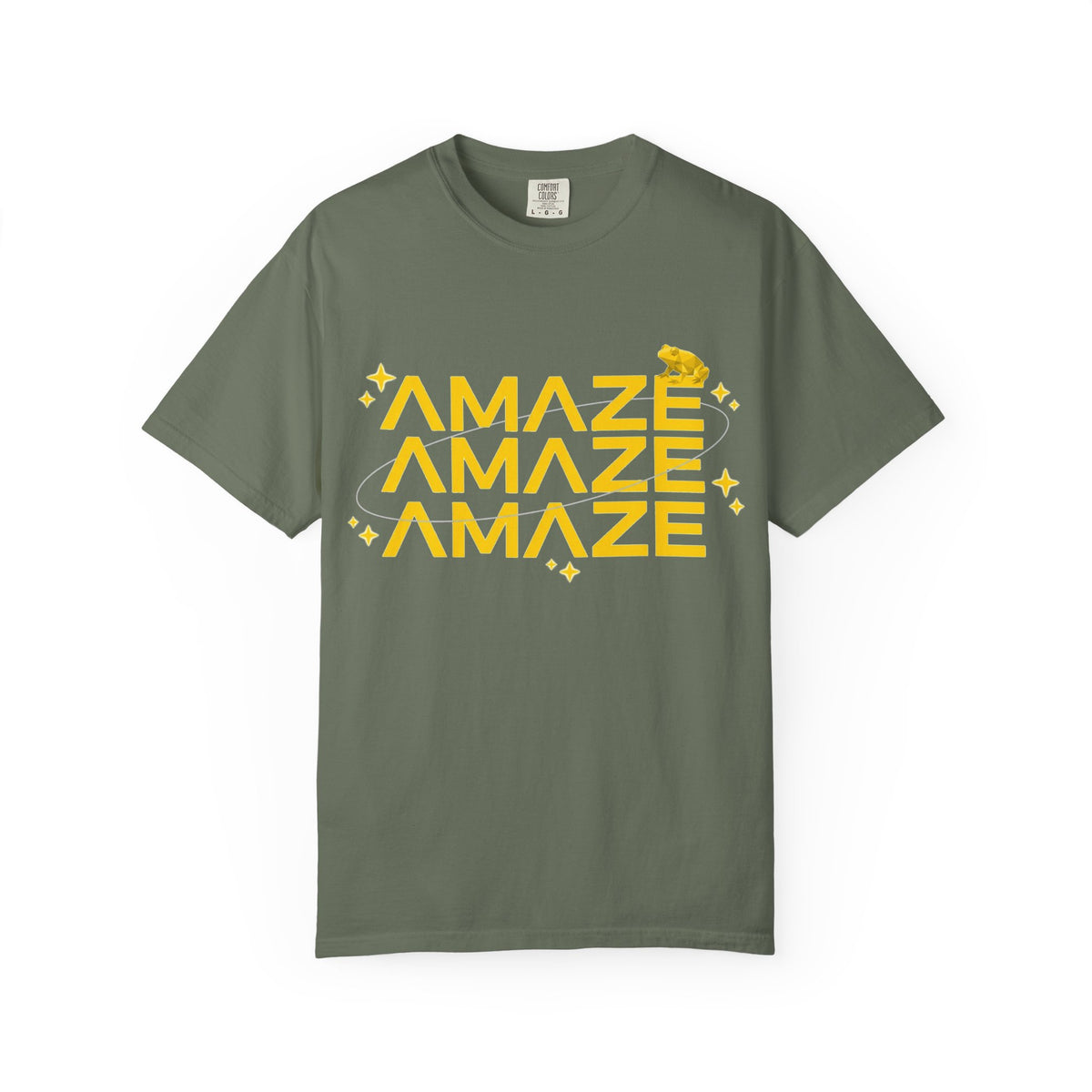 Amaze Amaze Amaze Shirt, Retro Stacked Type Tee, Tiny Frog Graphic Shirt, Funny Minimal Gift