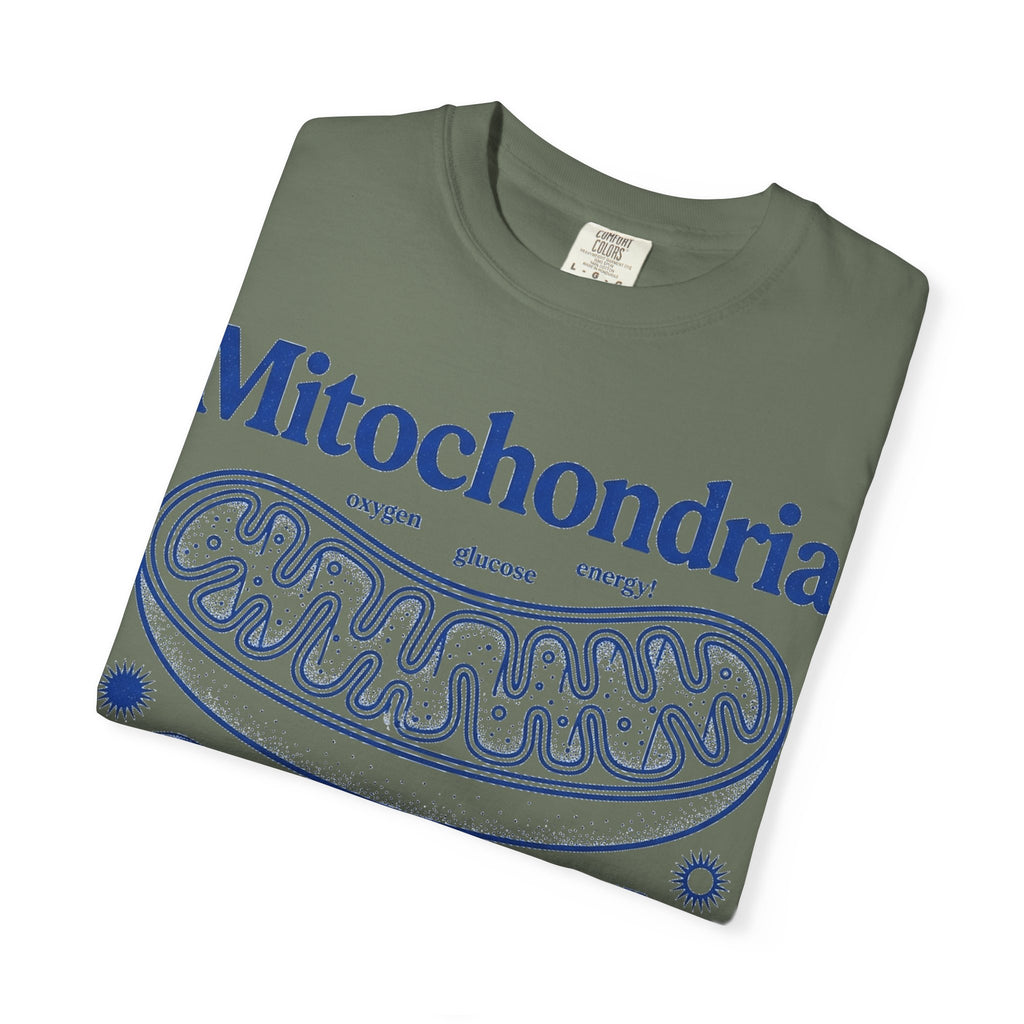 Mitochondria Powering Life Since Forever Tall Shirt, Retro Biology Poster Tee, Science Teacher Shirt, Nerd Gift