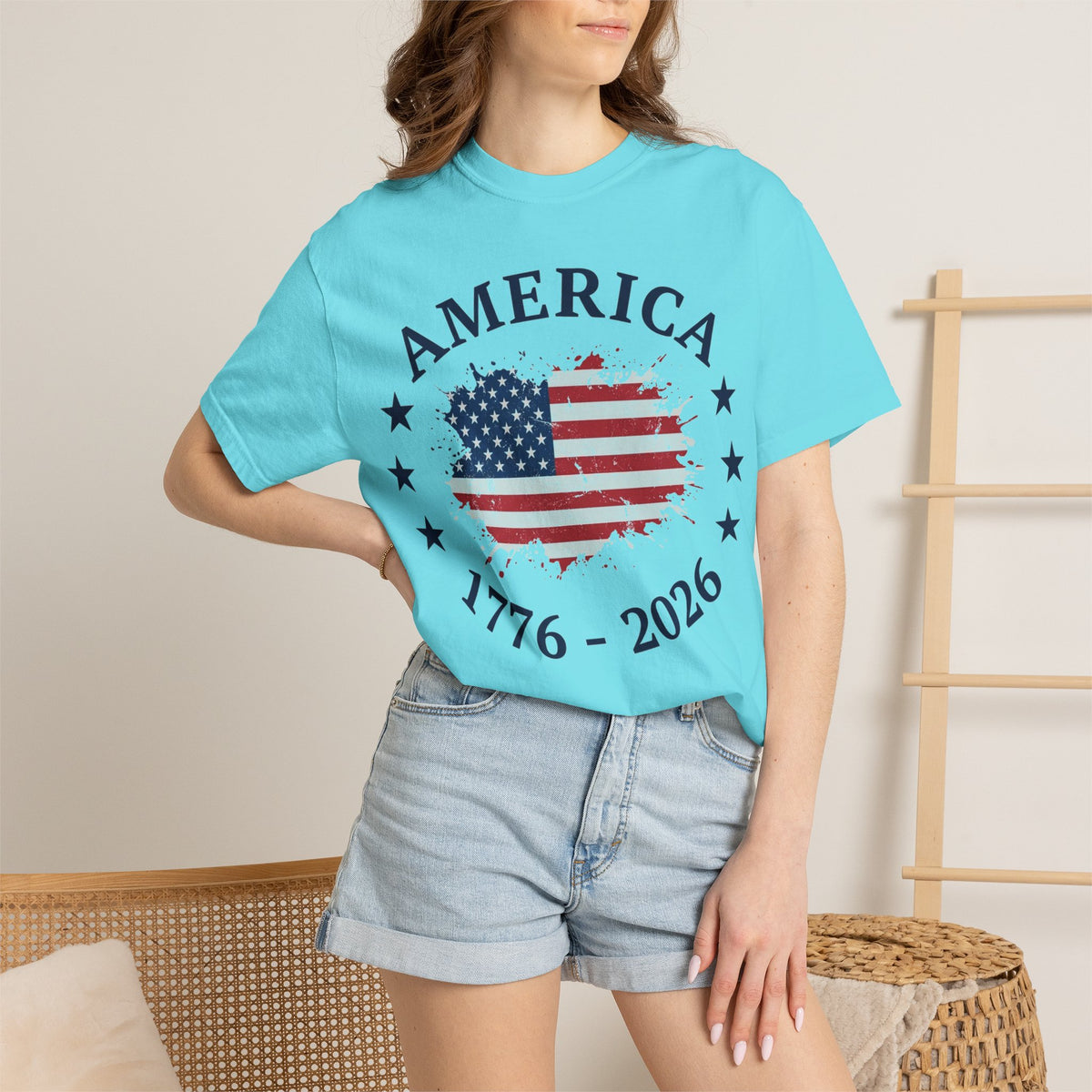 America 1776 2026 Shirt, Distressed Flag Oval Tee, Patriotic 250th Anniversary Shirt, Fourth Of July Gift