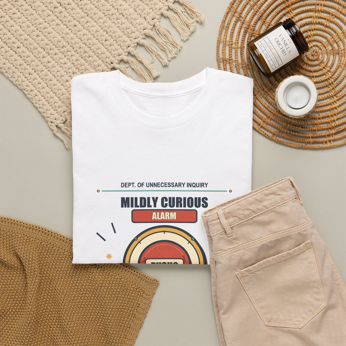 Mildly Curious Alarm T-Shirt — Press for More Questions
