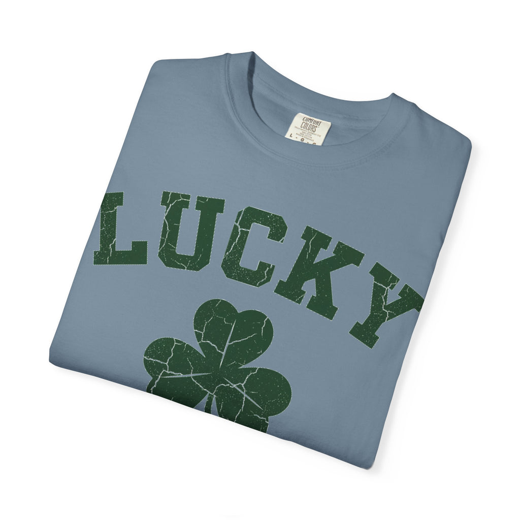 Lucky Big Shamrock Shirt, Bold Varsity Clover Tee, St Patricks Day Shirt, Irish Gift