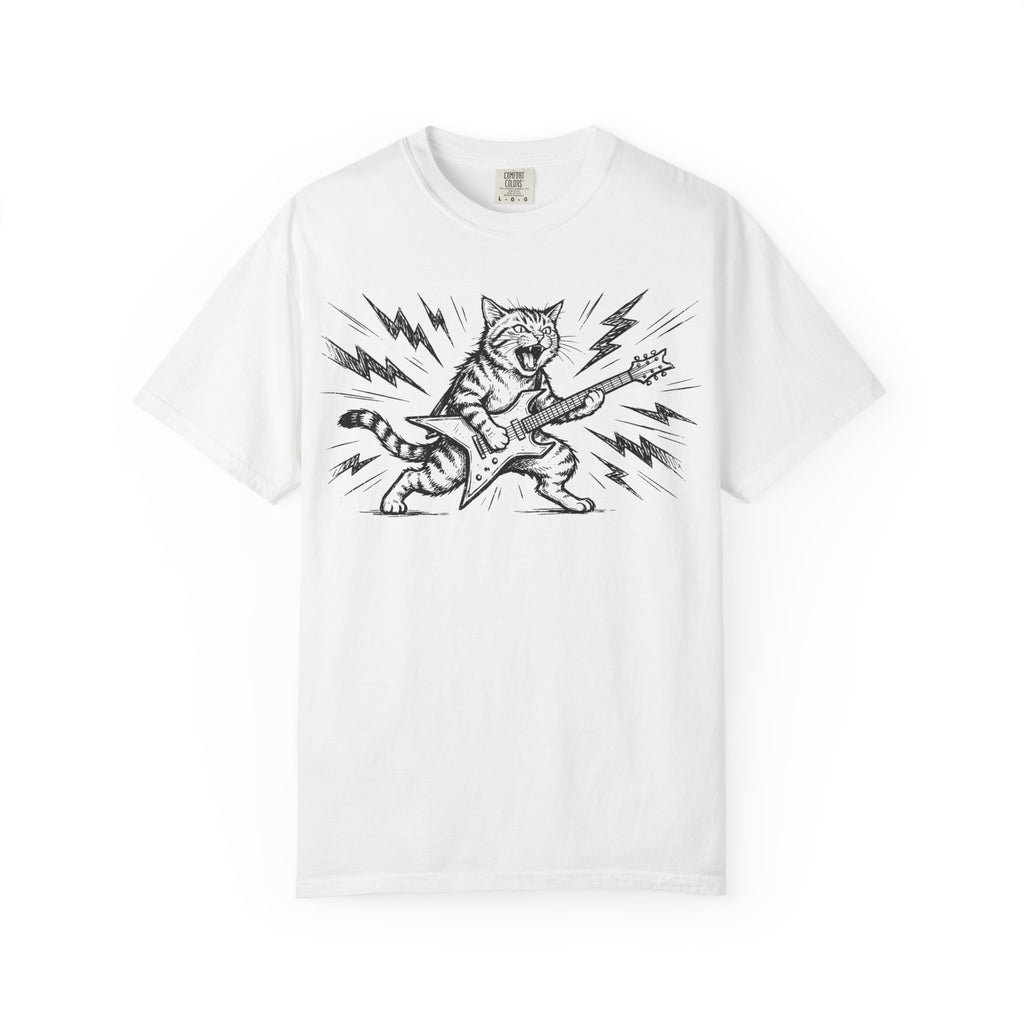 Rock Star Cat Shirt, Electric Guitar Cat Tee, Funny Heavy Metal Cat Shirt, Cat Lover Gift