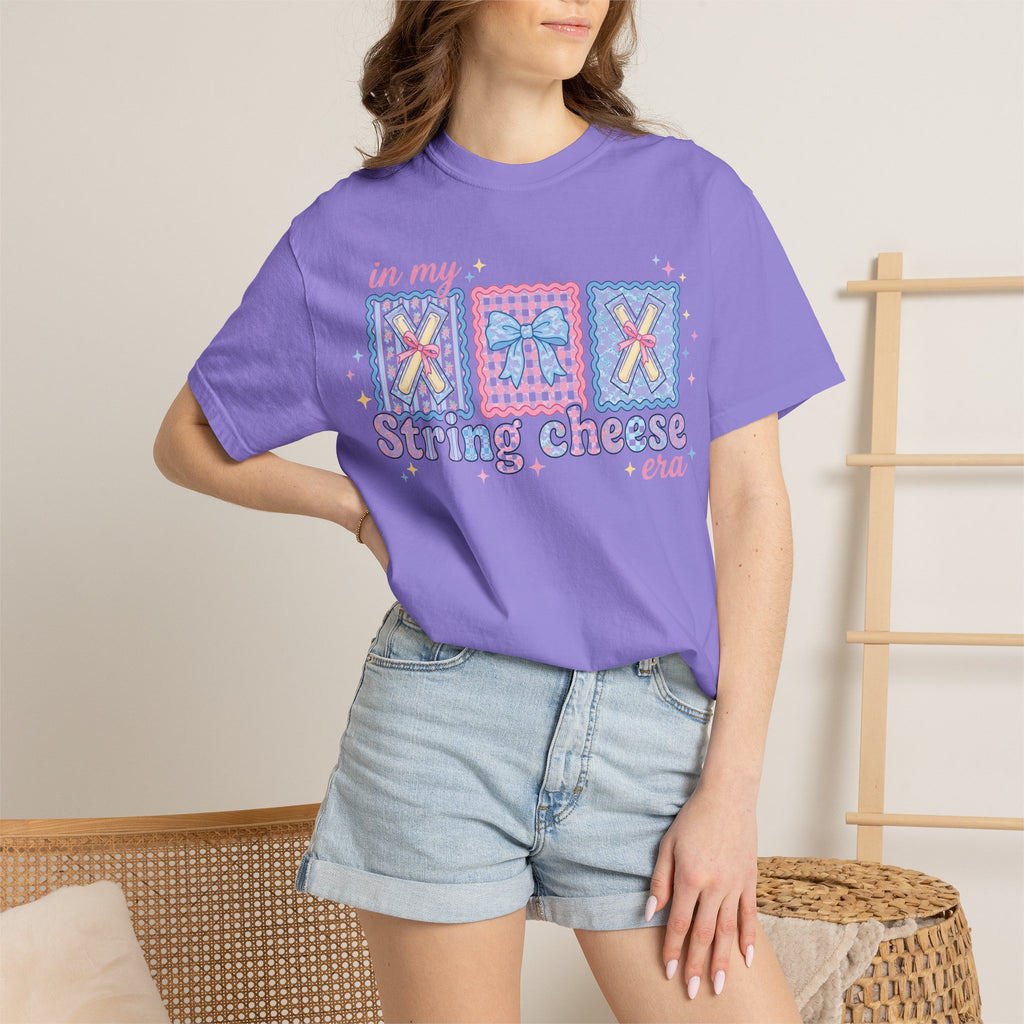 In My String Cheese Era Bow Shirt, Pastel Coquette Snack Tee, Funny Cheese Lover Shirt, Cute Gift