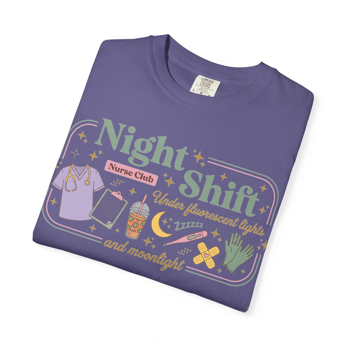Night Shift Nurse Club Shirt, Under Fluorescent Lights And Moonlight Tee, Cute Night Nurse Shirt, RN Gift
