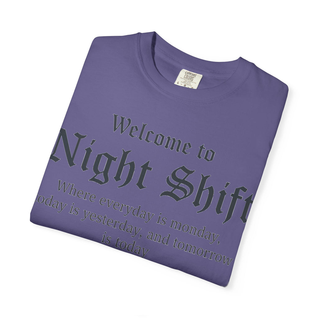 Welcome To Night Shift Light Shirt, Elegant Blackletter Nurse Tee, Night Shift Gift Shirt, RN Humor