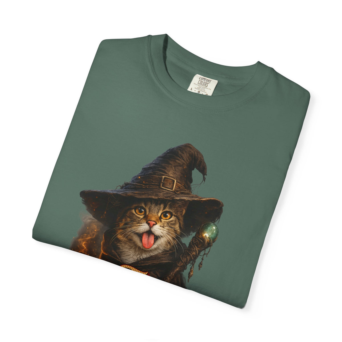 The Purr-fect Spell Shirt, Witch Cat Graphic Tee, Cat Lover Gift