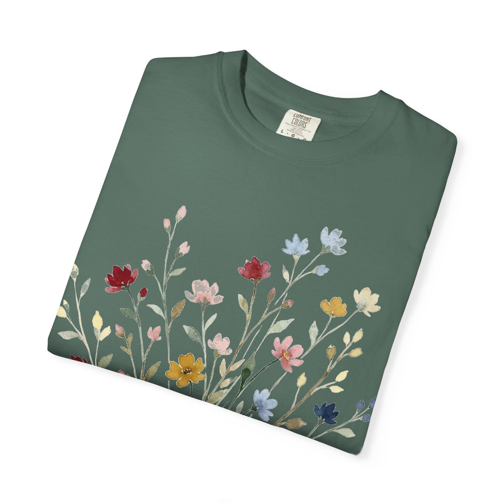 Watercolor Wildflower Spray Shirt, Painted Meadow Bouquet Tee, Cottagecore Floral Shirt, Garden Gift