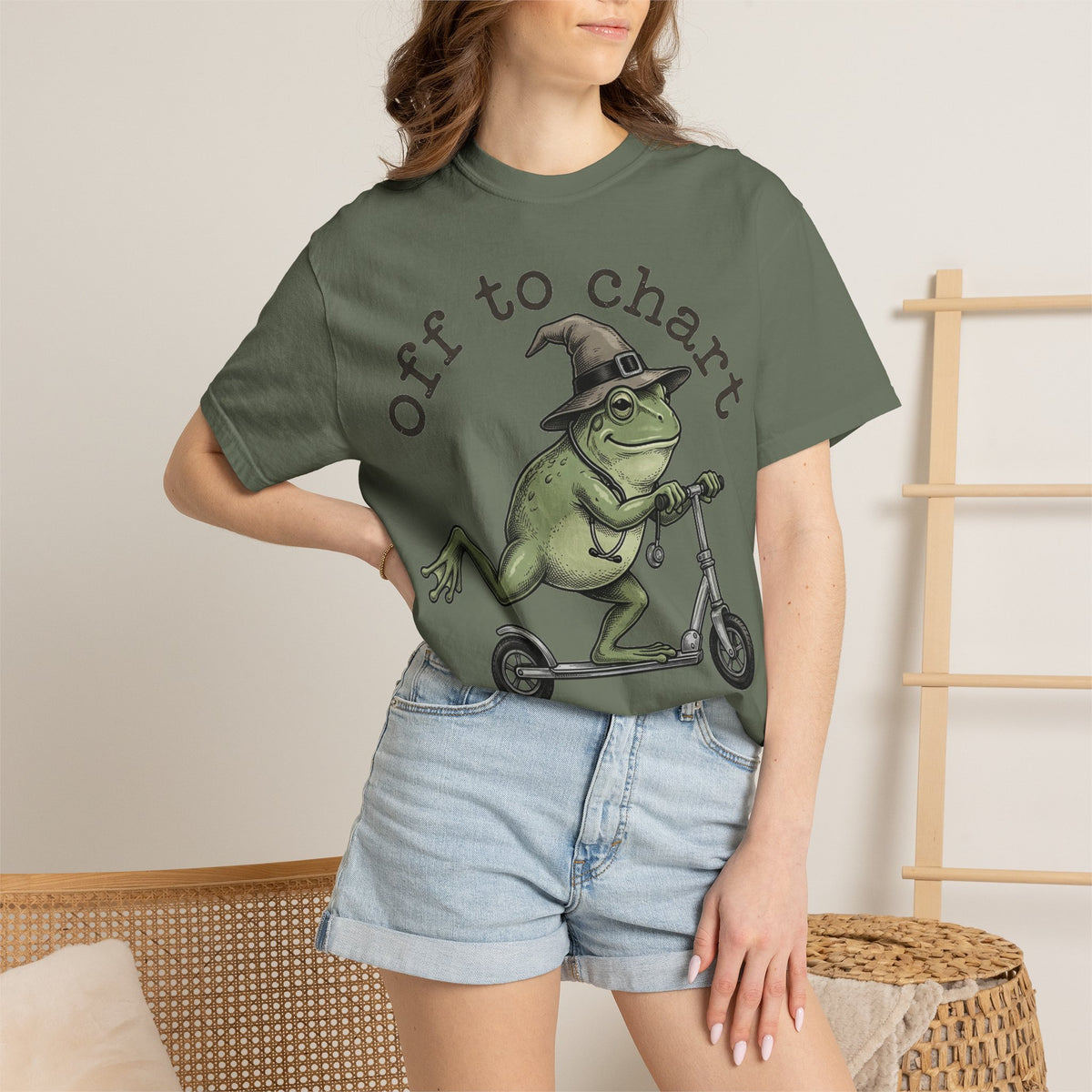 Off To Chart Etched Frog Shirt, Vintage Nurse Frog Scooter Tee, Charting Humor Shirt, RN Gift