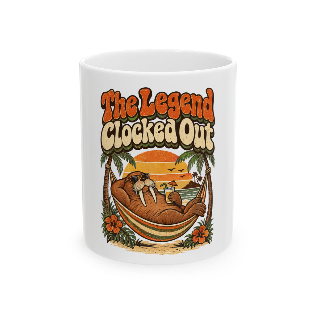 The Legend Clocked Out Mug, Funny Retirement Gift for Coworker, Retired Christmas Gift, Coffee Mug 11oz 15oz