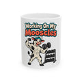 Working On My Mooscles Mug, Funny Gym Lover Gift for Him Her, Workout Christmas Gift, Coffee Mug 11oz 15oz