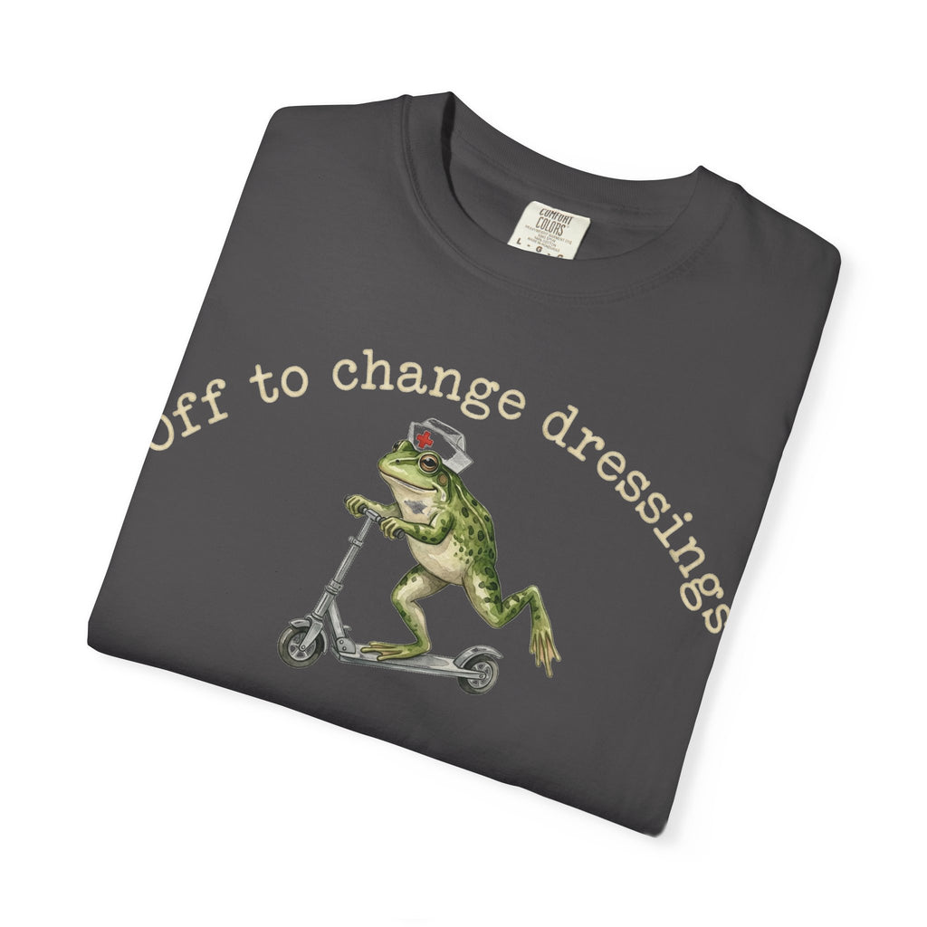 Off To Change Dressings Shirt, Funny Nurse Frog Scooter Tee, Wound Care RN Shirt, Nurse Gift