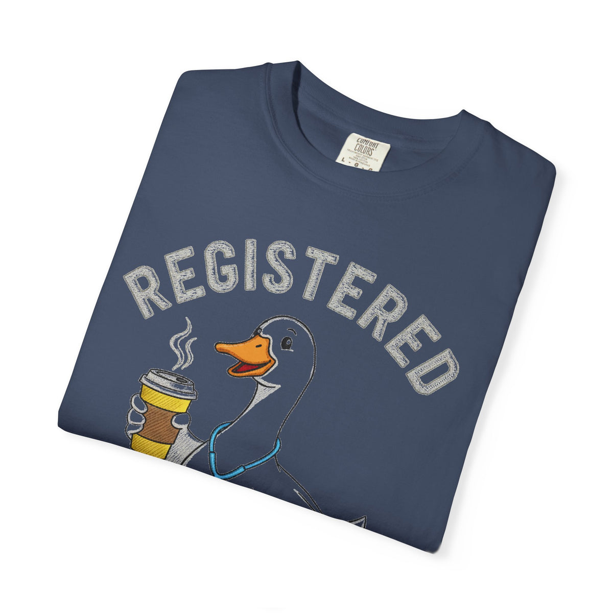 Registered Silly Goose Coffee Cup Shirt, Faux Stitch Nurse Goose Tee, Funny Nurse Shirt, RN Gift