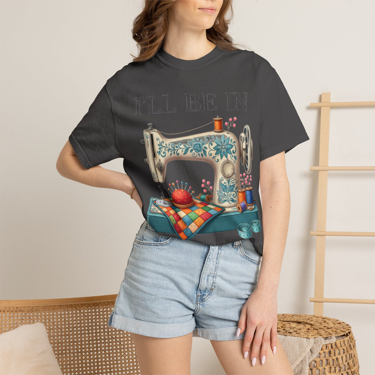 I'll Be In My Office Cream Sewing Machine Shirt, Quilter Humor Tee, Vintage Seamstress Shirt, Sewing Gift