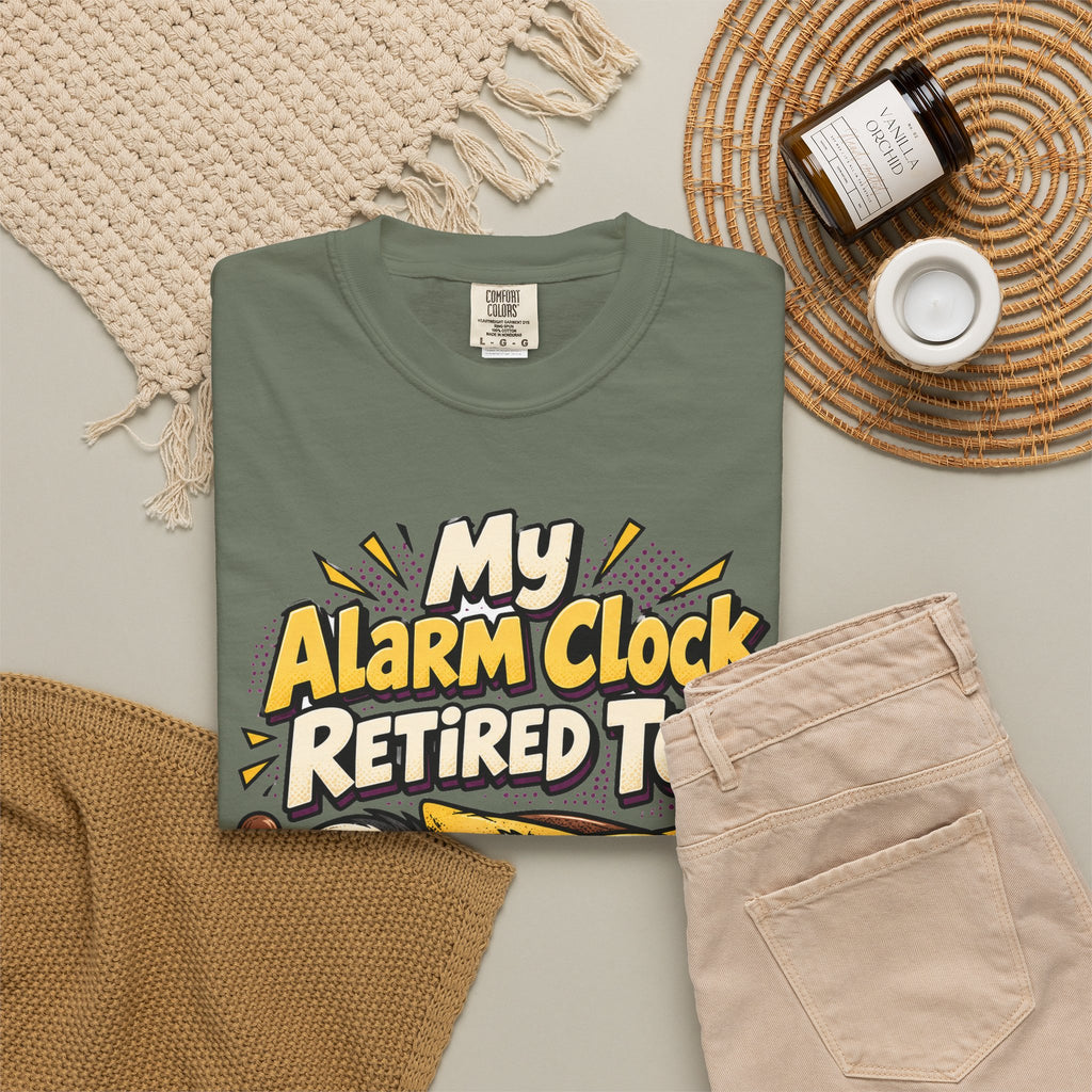 Funny Retirement Shirt My Alarm Clock Retired Too Skunk Shirt, Retirement Gift For Men Women, Newly Retired Humor Comfort Colors Shirt