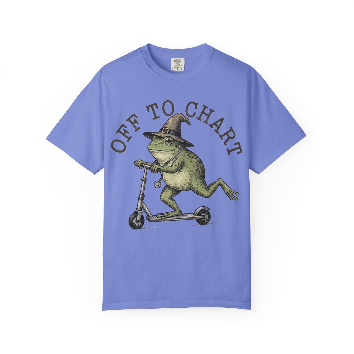 Off To Chart Bold Shirt, Engraved Frog Nurse Scooter Tee, Funny Night Shift Shirt, Nurse Gift