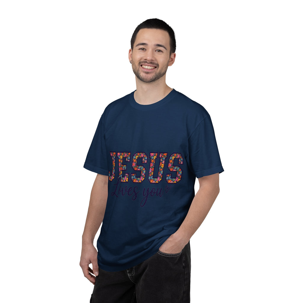 Jesus Loves You Shirt, Floral Varsity Christian Tee, Faith Statement Shirt, Church Gift