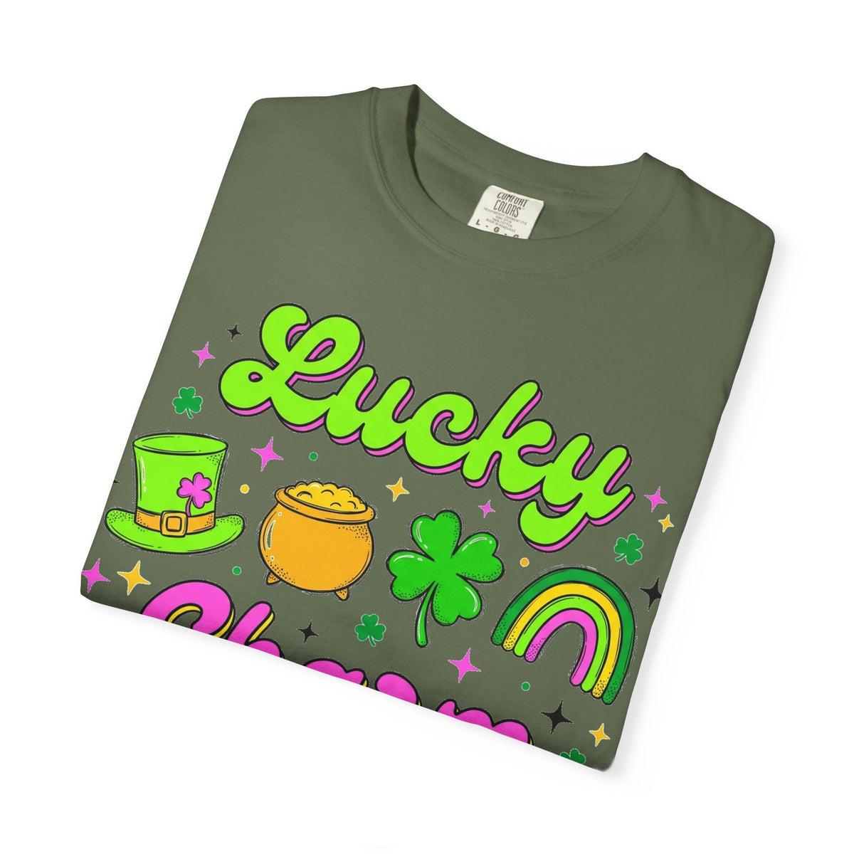 Lucky Charm Shirt, Retro St Patricks Day Doodle Tee, Pot Of Gold Rainbow Shirt, Irish Gift