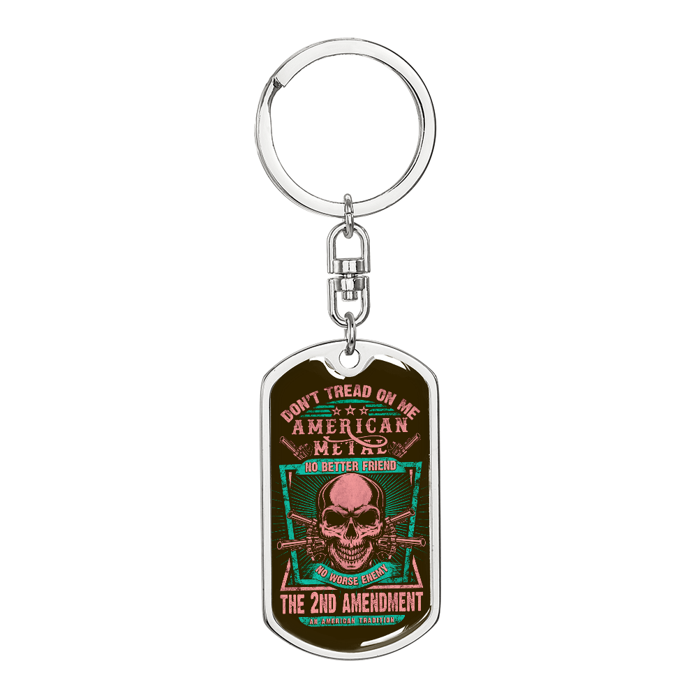 Don't Tread on Me American Metal Dog Tag Keychain