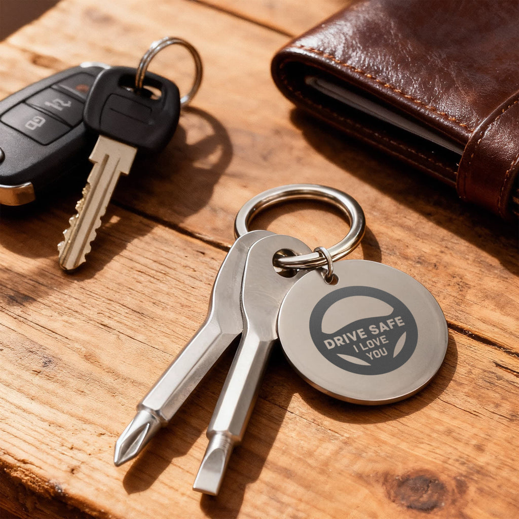 Drive Safe I Love You Screwdriver Keychain