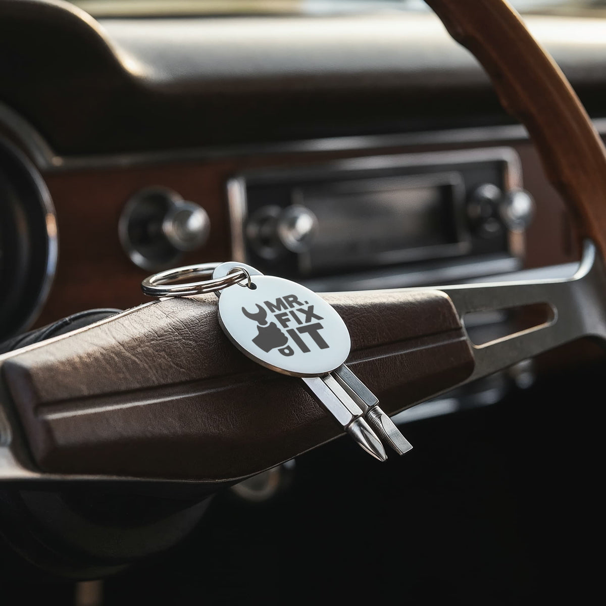 Mr Fix It Screwdriver Keychain, Handyman Gift