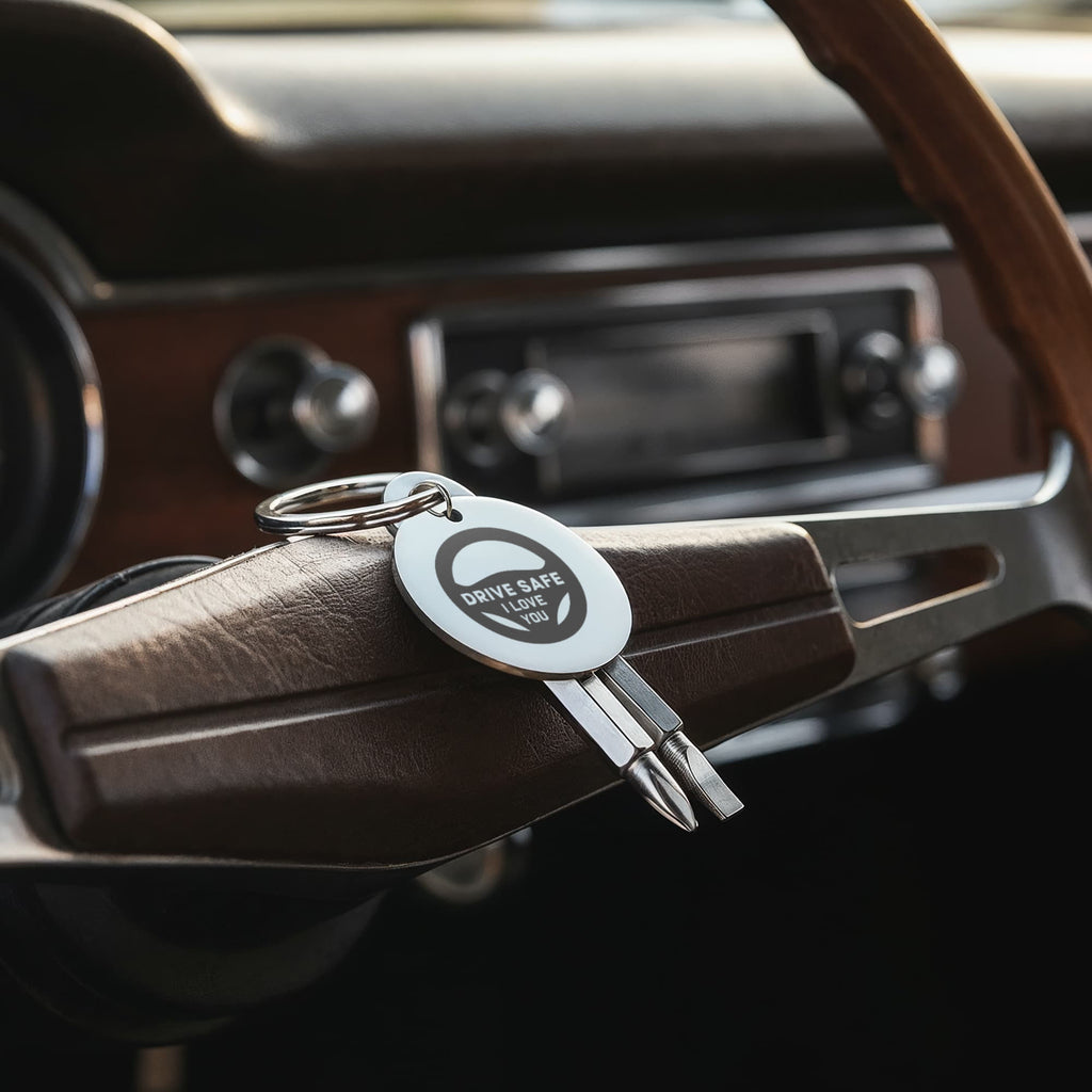 Drive Safe I Love You Screwdriver Keychain