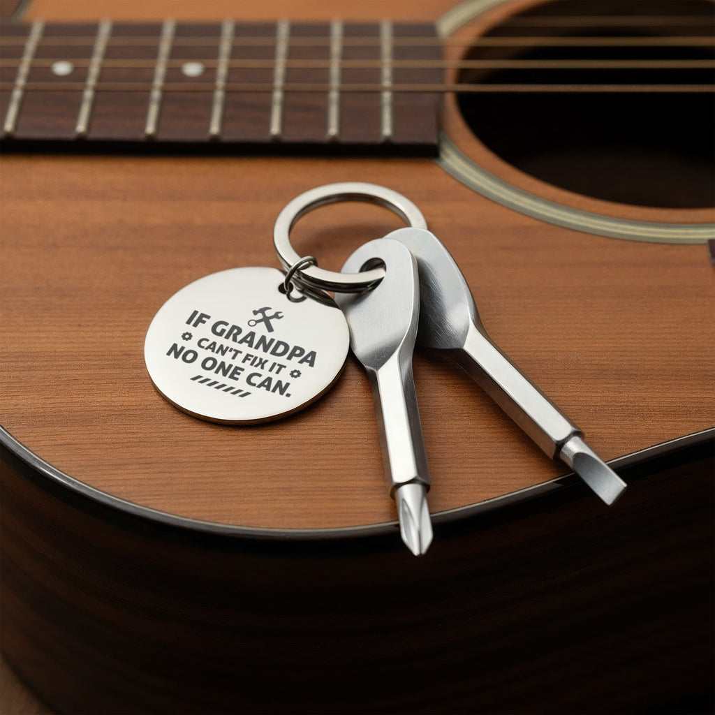 If Grandpa Can't Fix It No One Can Screwdriver Keychain, Grandpa Gift