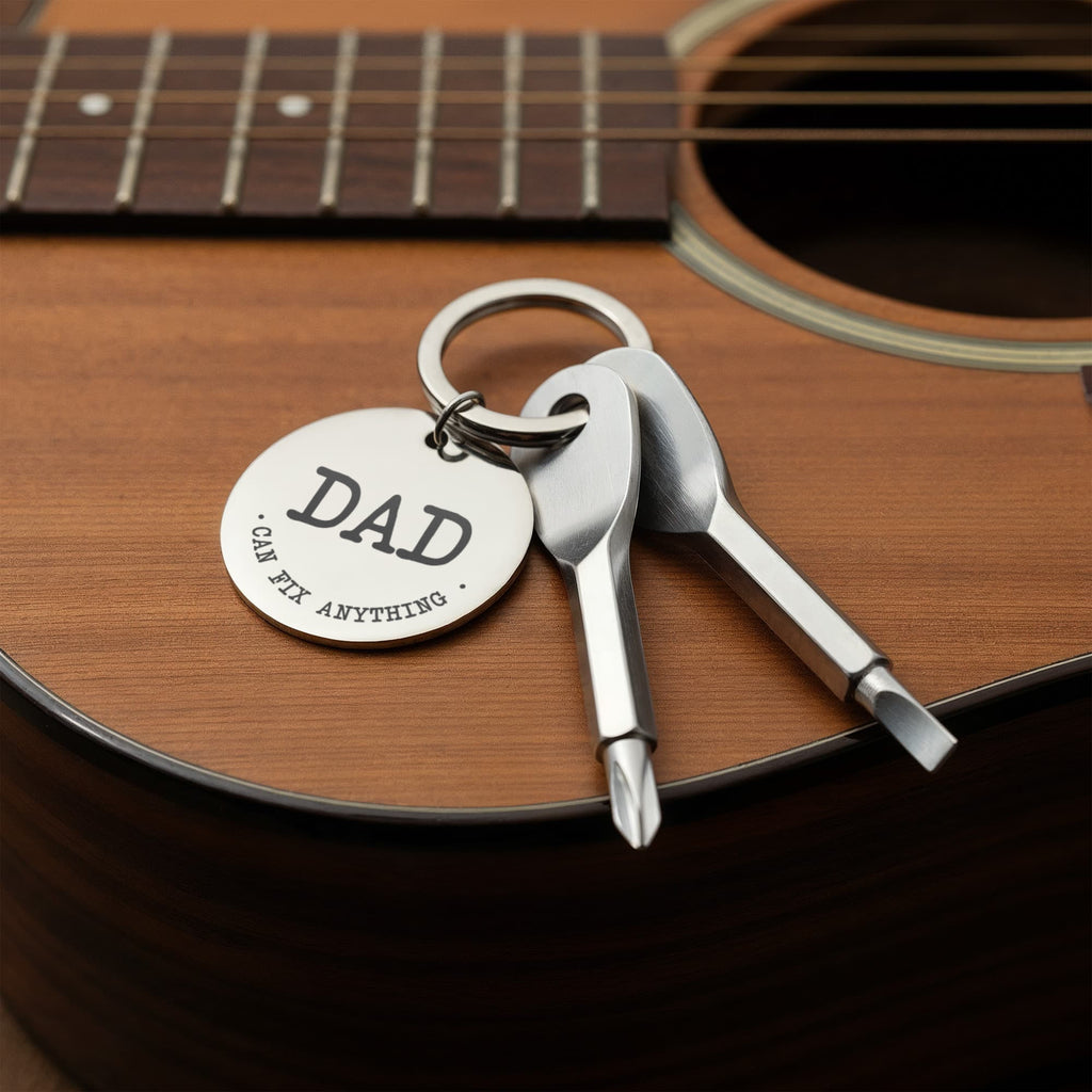 Dad Can Fix Anything Screwdriver Keychain, Dad Gift