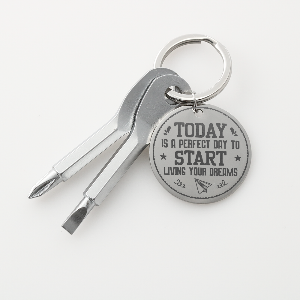 Today Is A Perfect Day Screwdriver Keychain, Motivational Gift