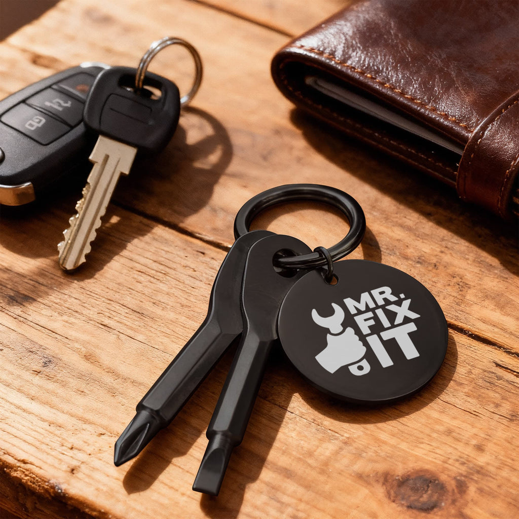 Mr Fix It Screwdriver Keychain, Handyman Gift