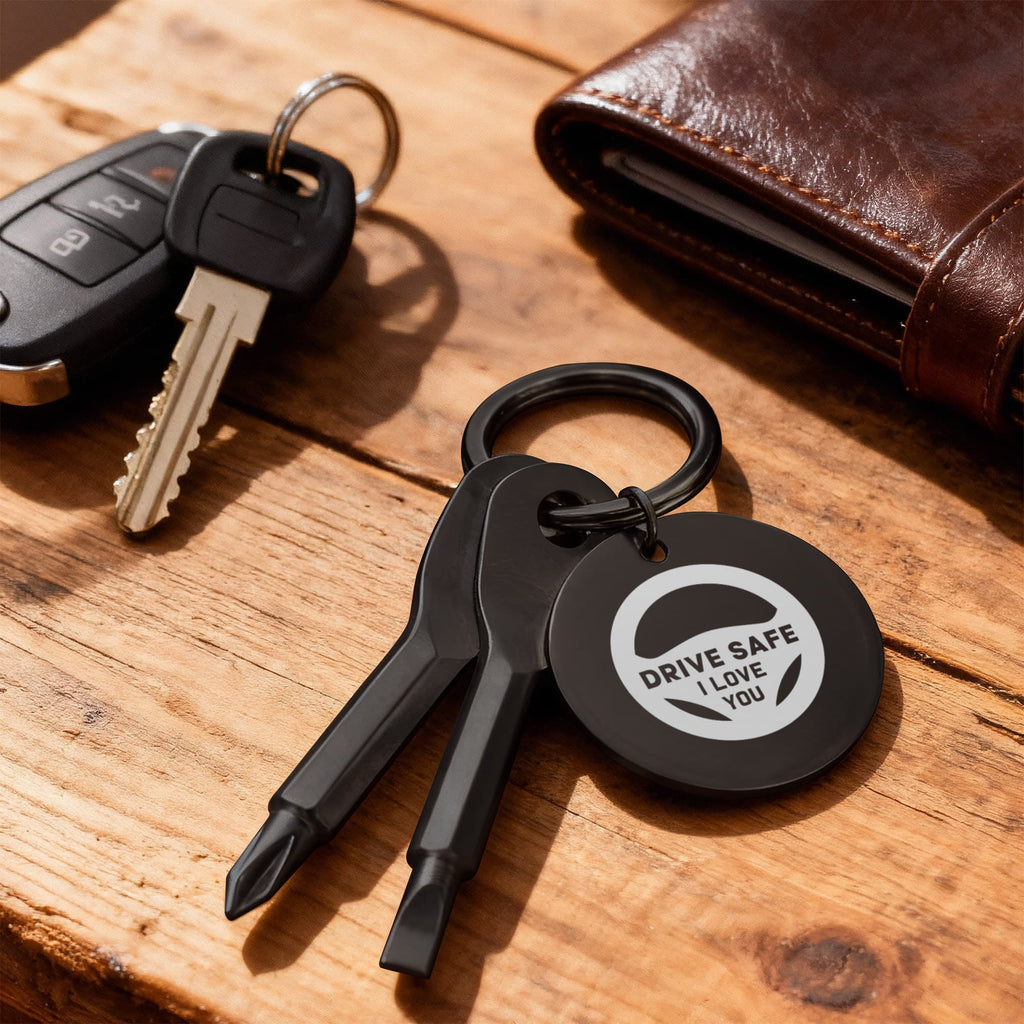 Drive Safe I Love You Screwdriver Keychain