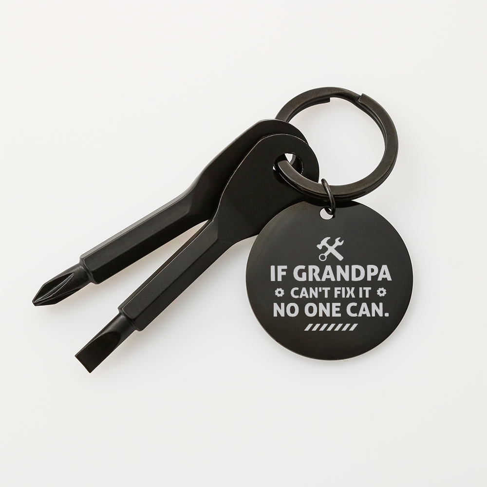 If Grandpa Can't Fix It No One Can Screwdriver Keychain, Grandpa Gift