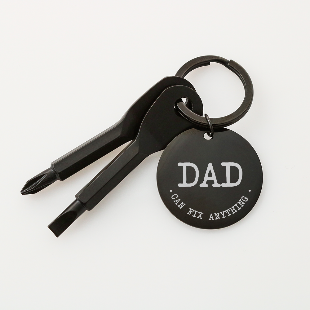 Dad Can Fix Anything Screwdriver Keychain, Dad Gift