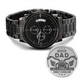 Biker Dad — Engraved Black Chronograph Watch