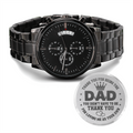 Thank You For Being The Dad — Engraved Black Chronograph Watch