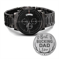 Best Buckin' Dad Ever — Engraved Black Chronograph Watch