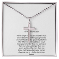 To My Son — Artisan Cross Necklace with Message Card, Christmas Gift for Son from Parents