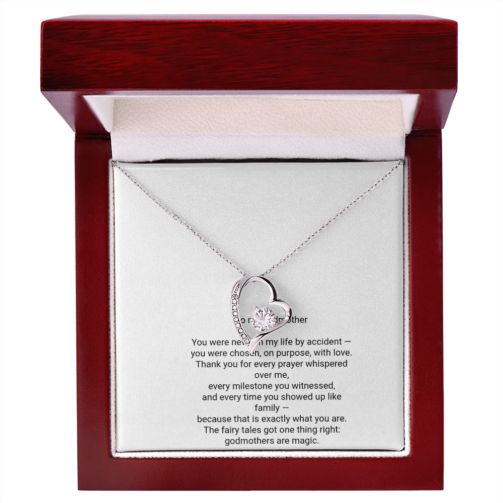 To My Godmother Necklace - Forever Love Pendant with Message Card, Christmas Gift for Godmother