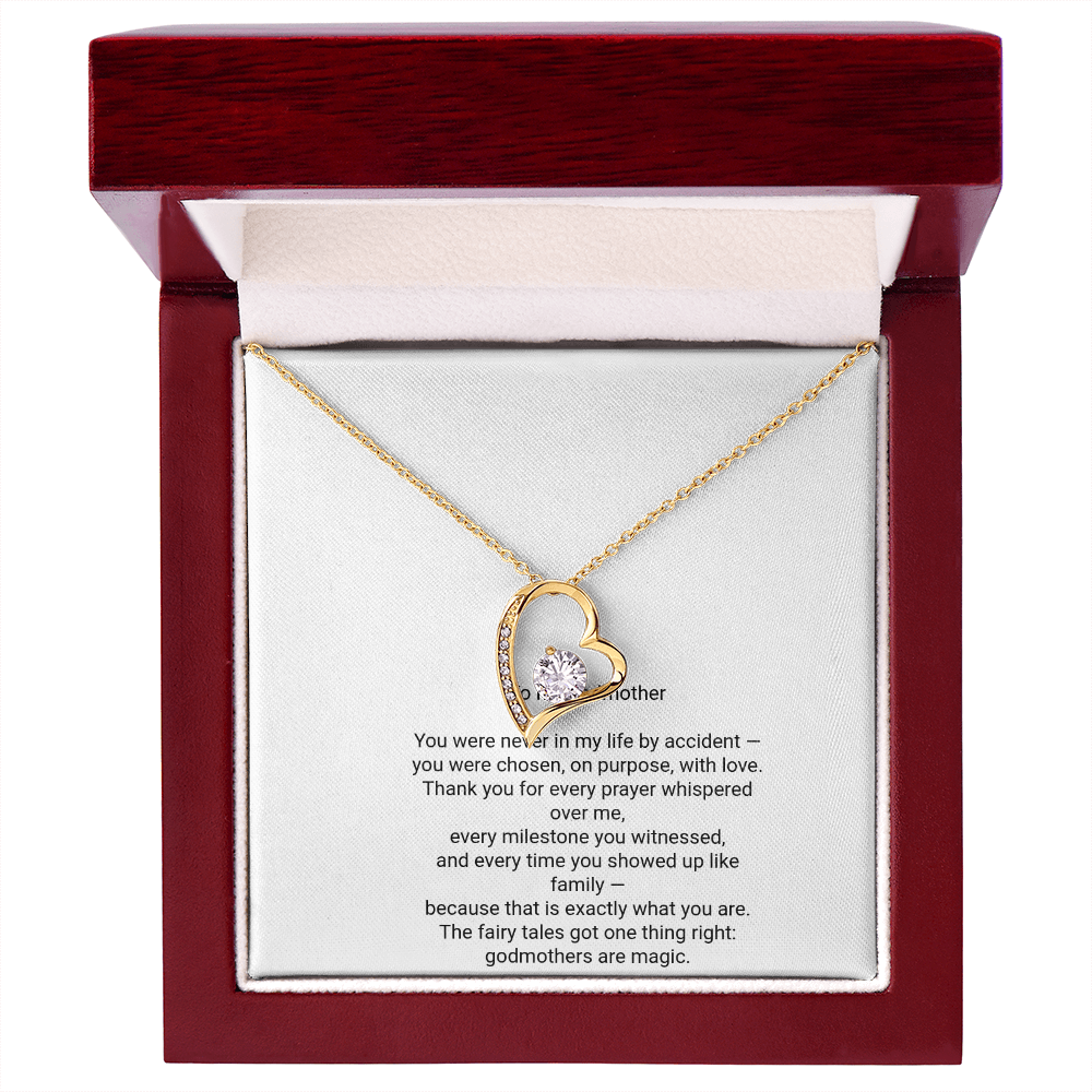 To My Godmother Necklace - Forever Love Pendant with Message Card, Christmas Gift for Godmother