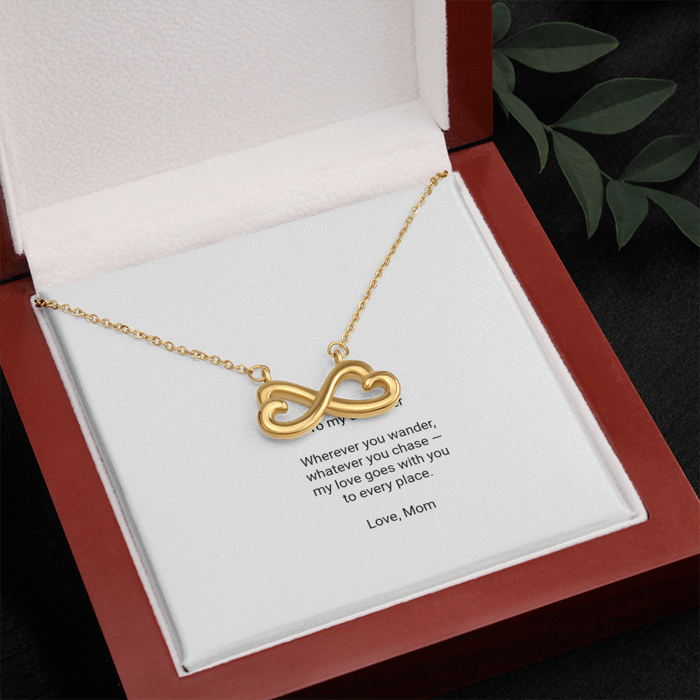 To My Daughter Necklace - Everlasting Love Pendant with Message Card, Christmas Gift for Daughter from Mom