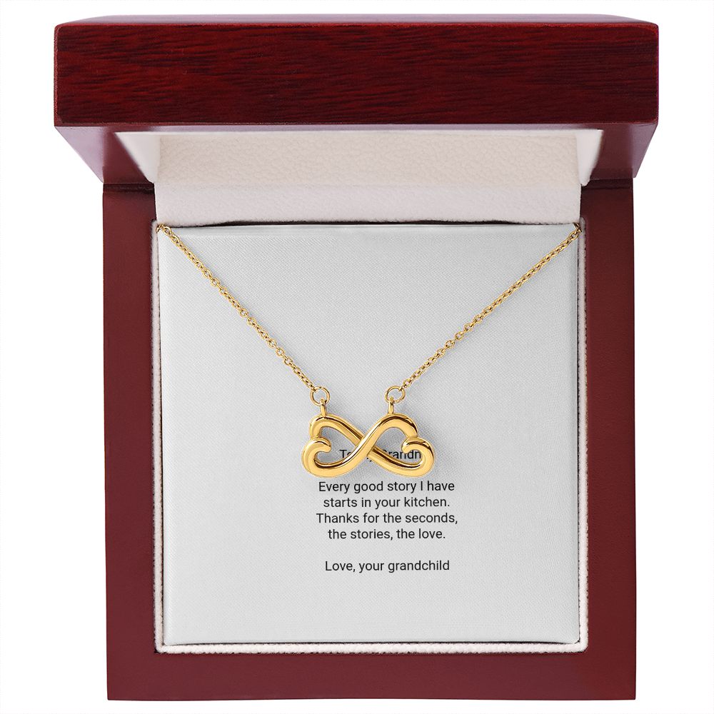 To My Grandma Necklace - Everlasting Love Pendant with Message Card, Funny Christmas Gift for Grandma from Grandkids