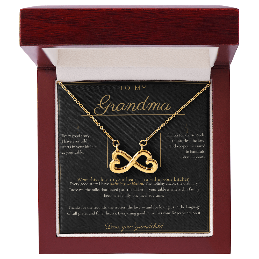 To My Grandma Necklace - Everlasting Love Pendant with Message Card, Funny Christmas Gift for Grandma from Grandkids